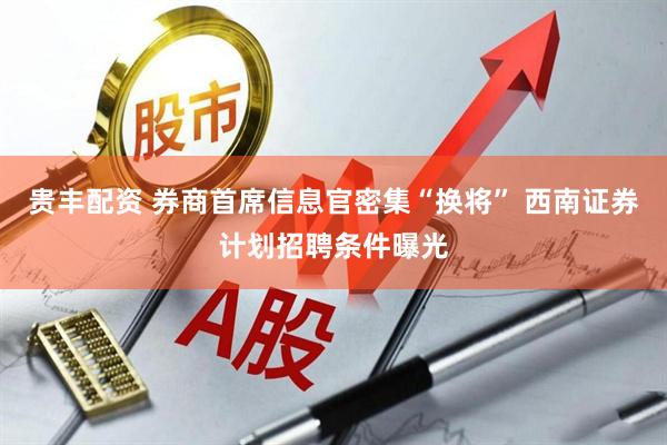 贵丰配资 券商首席信息官密集“换将” 西南证券计划招聘条件曝光
