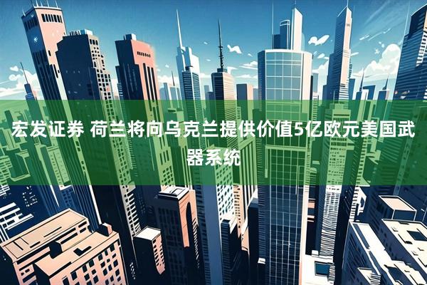 宏发证券 荷兰将向乌克兰提供价值5亿欧元美国武器系统